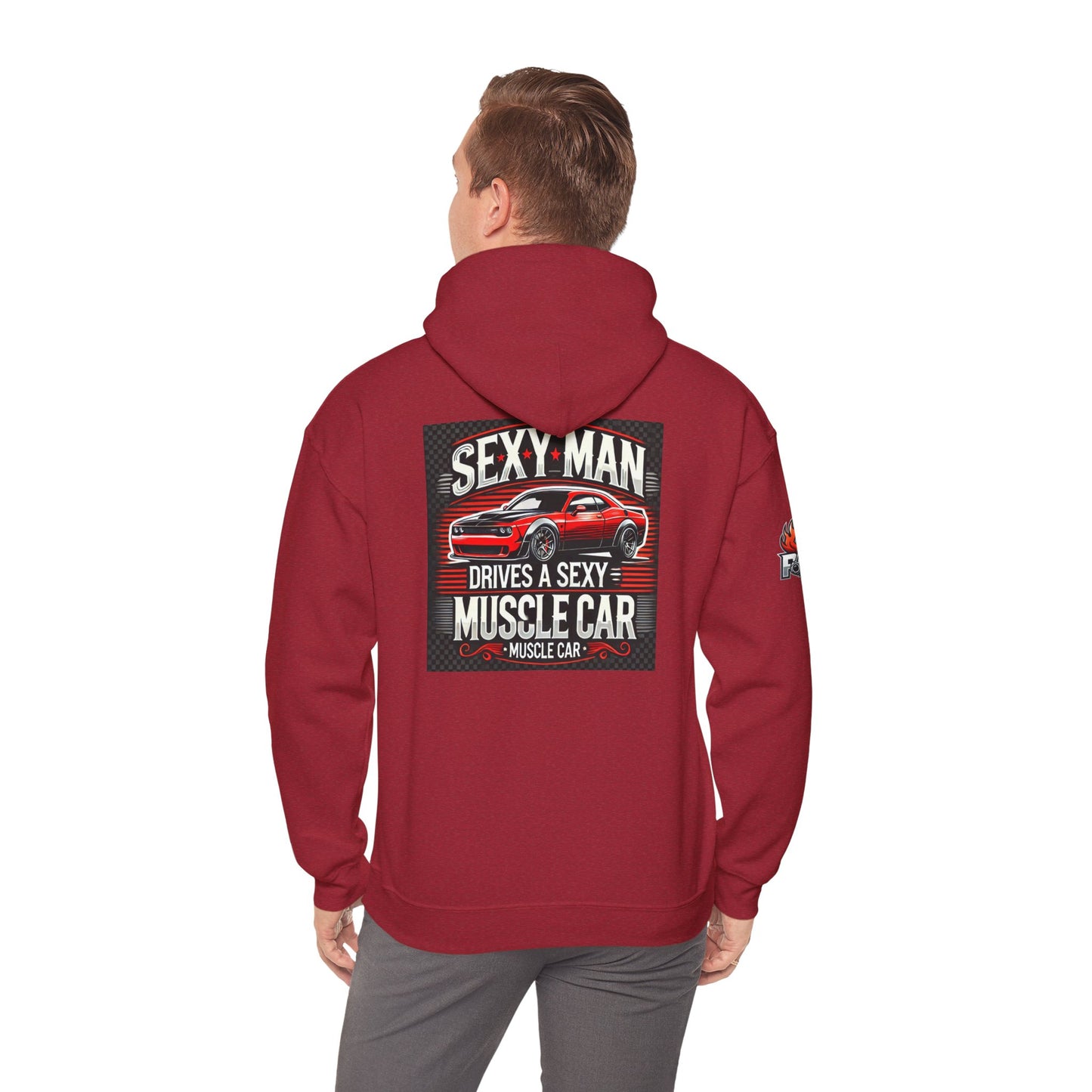 Hooded Sweatshirt - Sexy Chall-nger Muscle Car By PJS