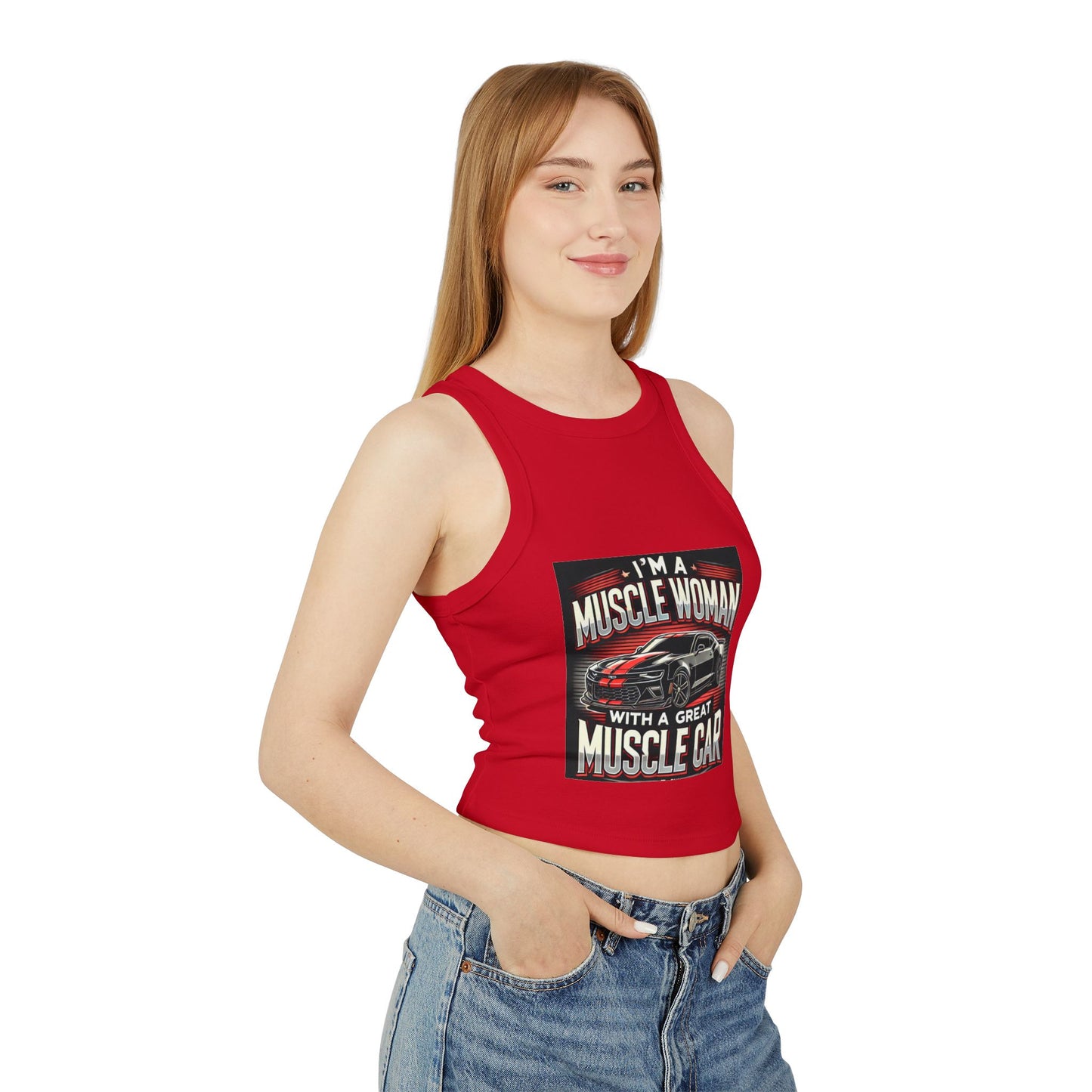 Tank Top Muscle Woman with Muscle Car Design