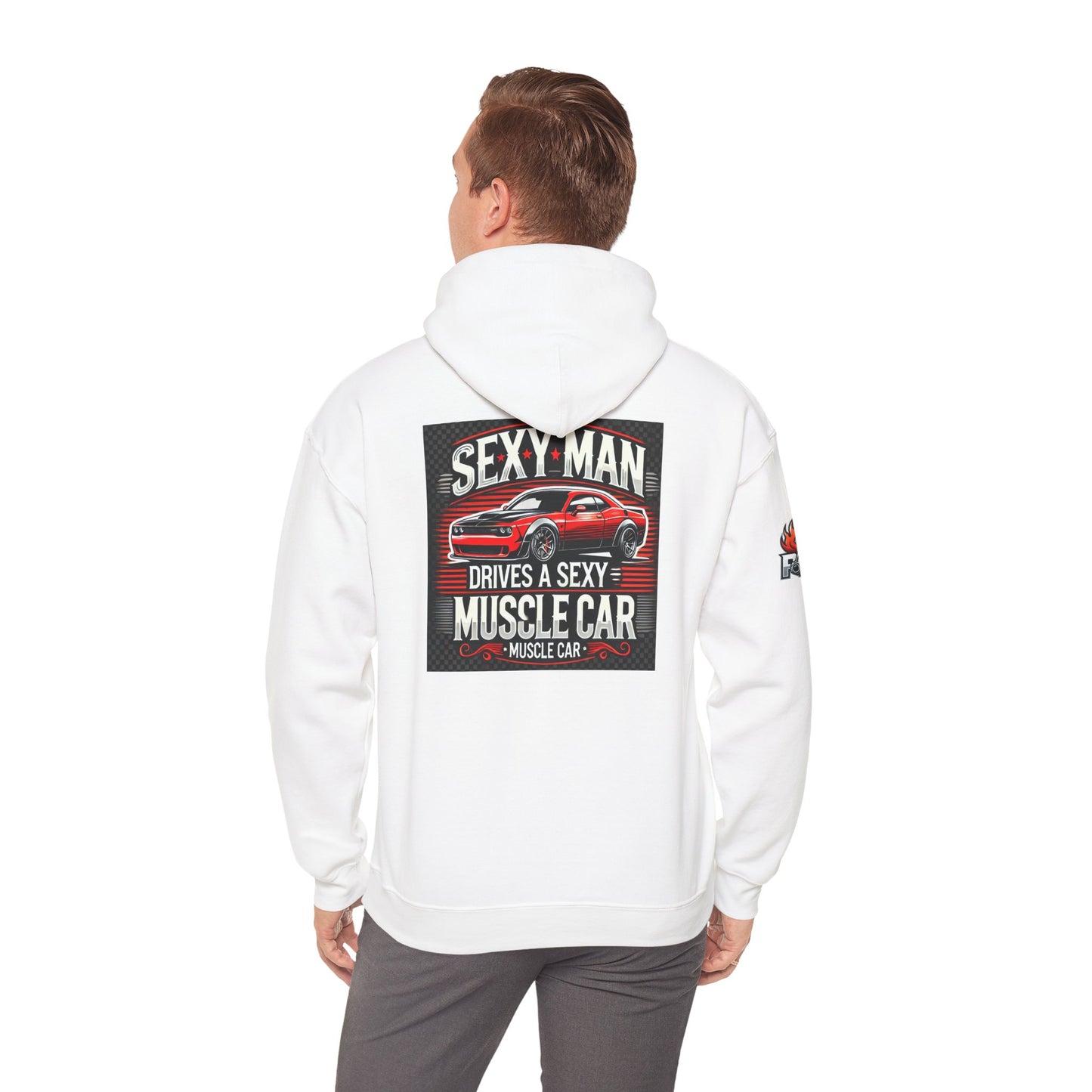 Hooded Sweatshirt - Sexy Chall-nger Muscle Car By PJS