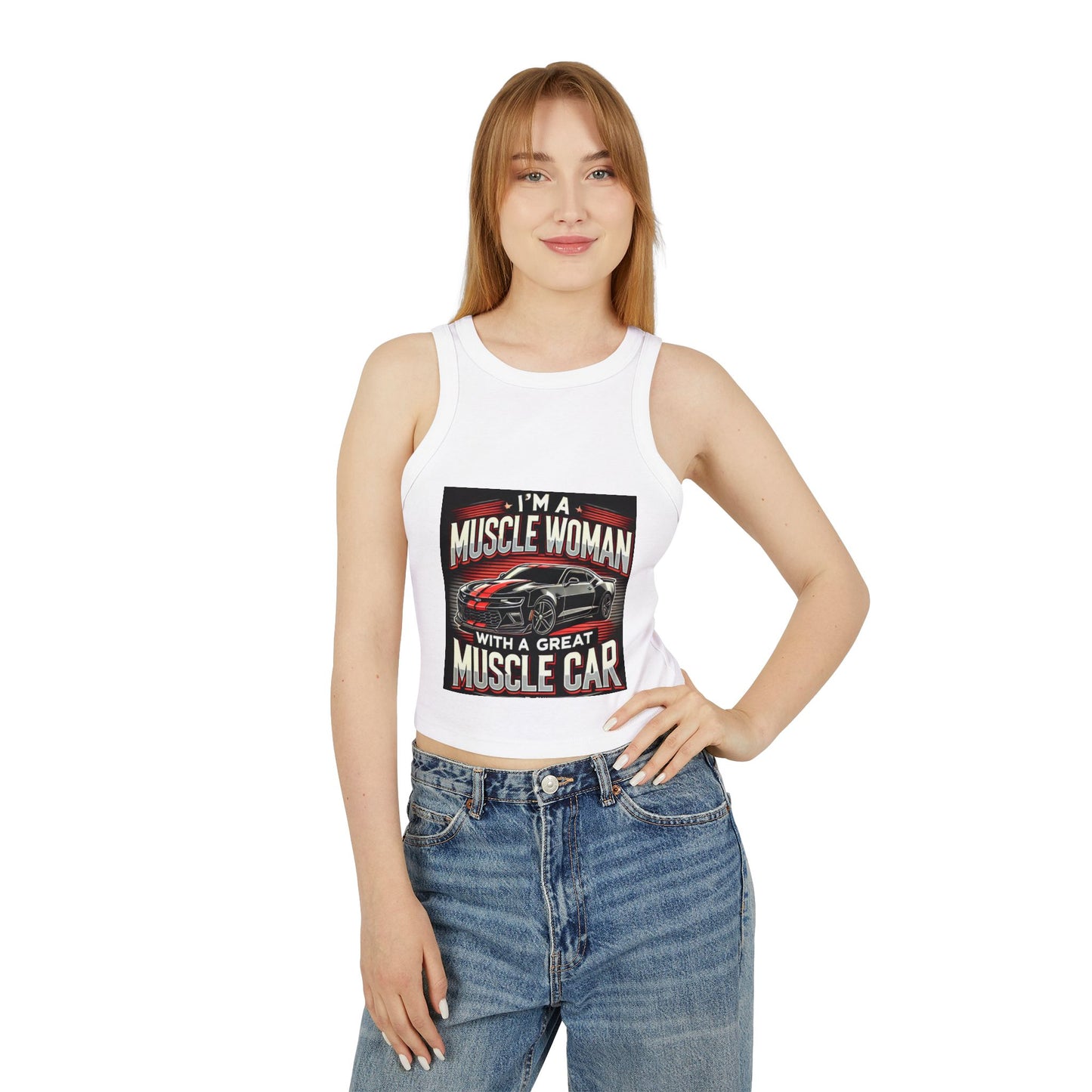 Tank Top Muscle Woman with Muscle Car Design