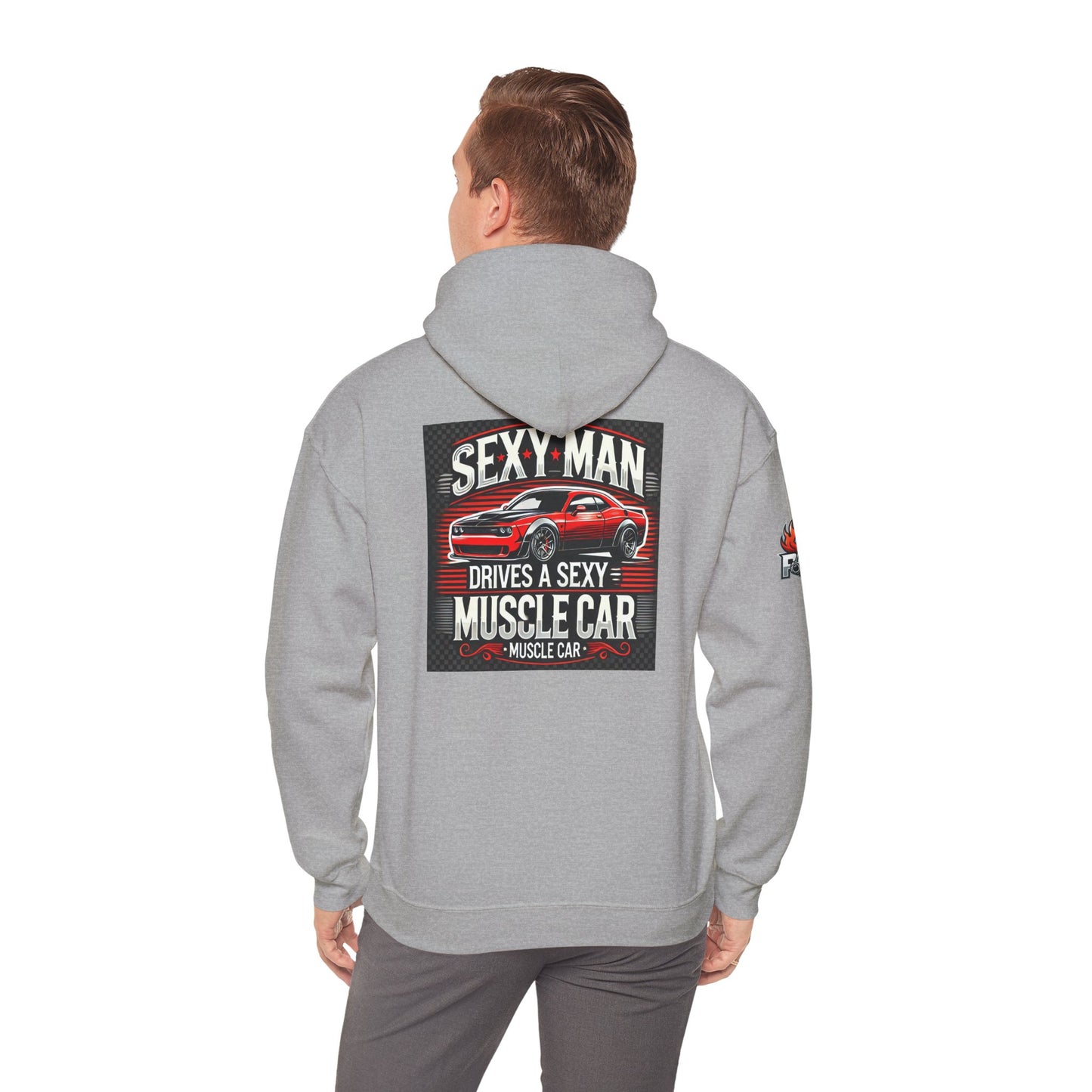 Hooded Sweatshirt - Sexy Chall-nger Muscle Car By PJS