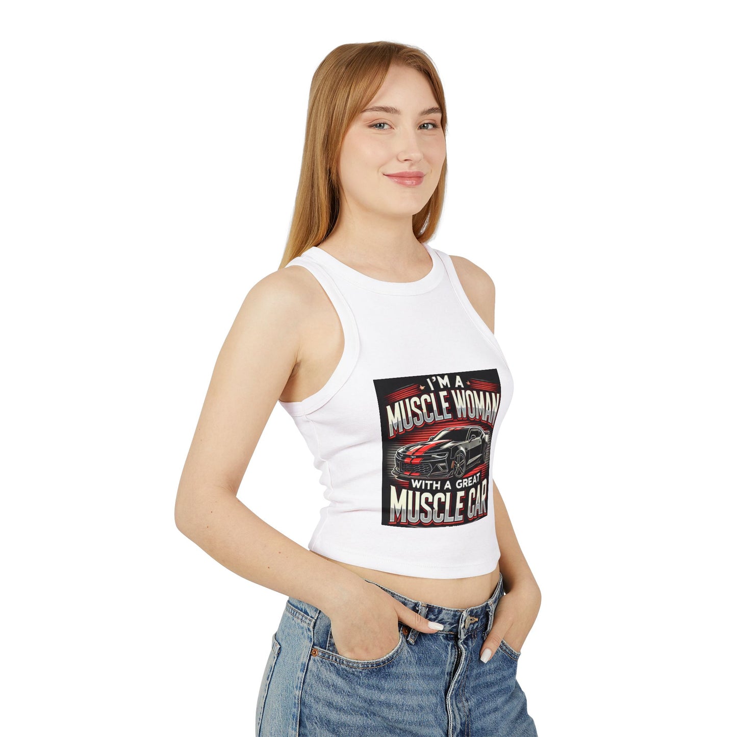 Tank Top Muscle Woman with Muscle Car Design