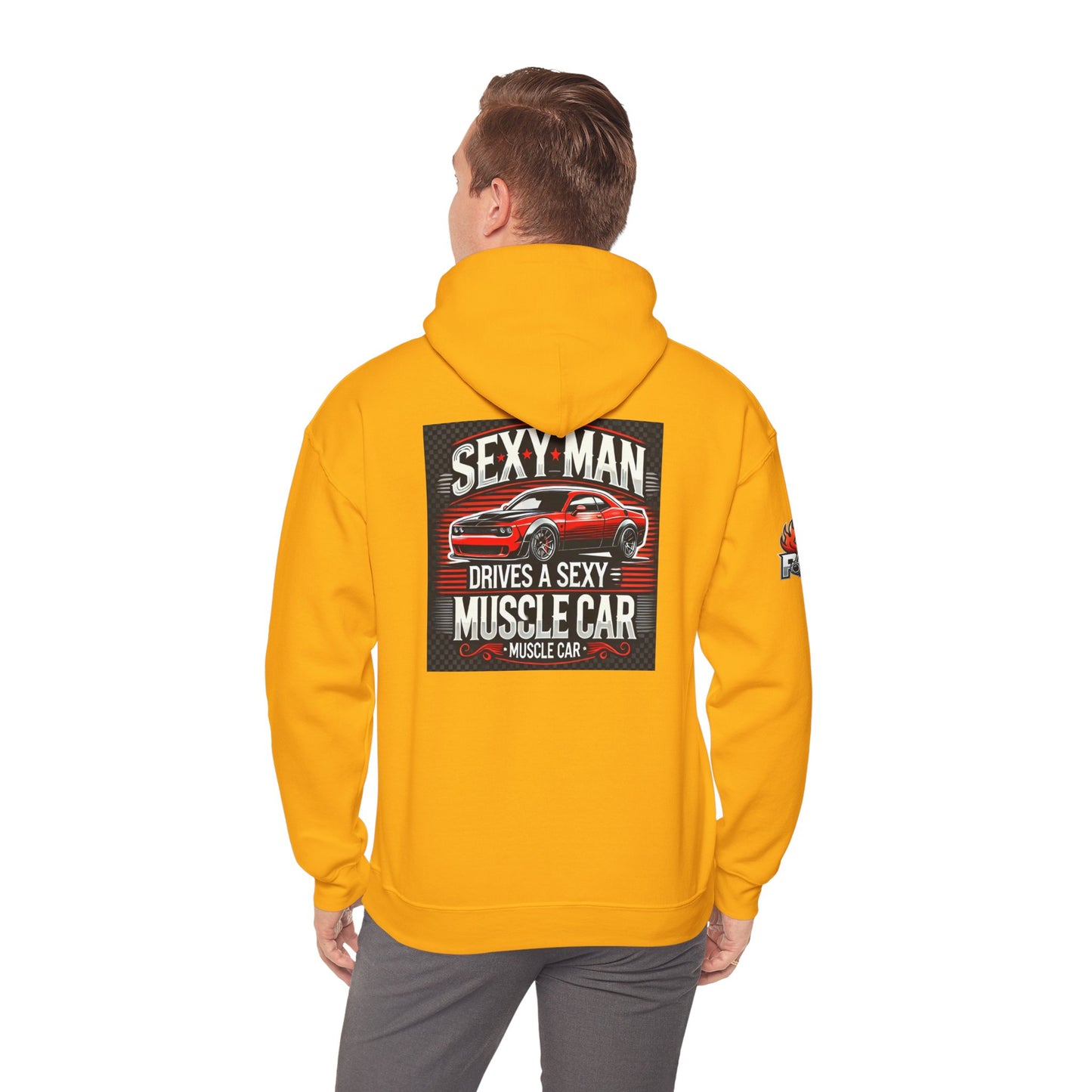 Hooded Sweatshirt - Sexy Chall-nger Muscle Car By PJS