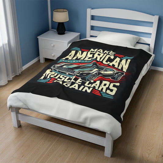 Plush Blanket - Make American Muscle Car Again Design