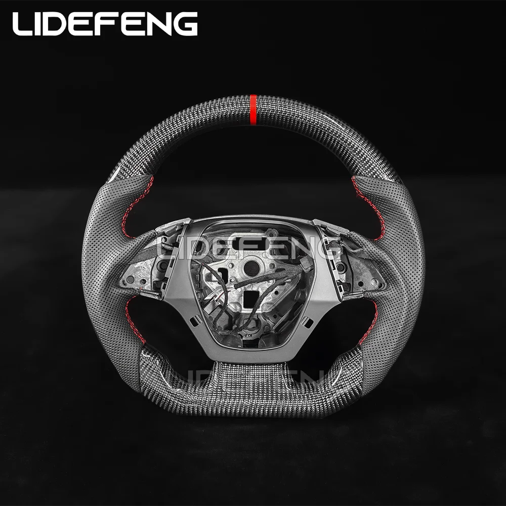 LED Carbon Fiber Steering Wheel Fit For Chevrolet Camaro SS ZL1 FFTY Corvette C7 2016-2024 RPM LED Customized  Racing Wheel