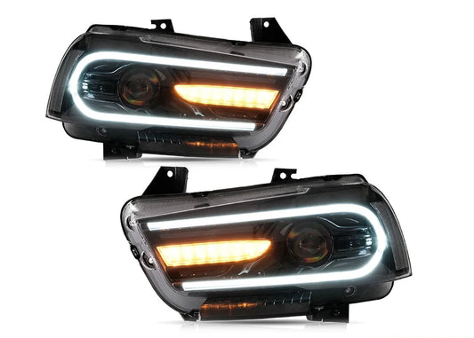 Headlamp Car Headlights Assembly for Dodge Charger 2011-2014 Head light with moving turn signal light DRL Dual beam lens