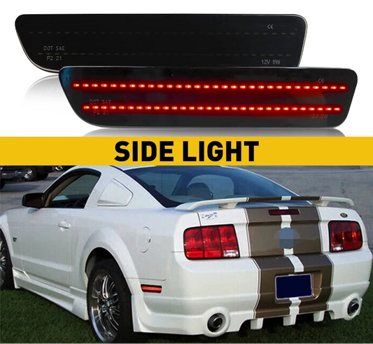 Rear Bumper LED Side Marker Light Red Smoked Shell Rear Light 12V  For Ford Mustang 2005 2006 2007 2008 2009 Car Accessories 2 pcs