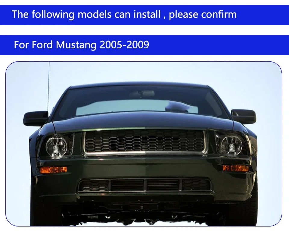 Headlights For Ford Mustang 2005-2009 LED Car Front Lamps Assembly Upgrade High Quality Dynamic Projector Lens Accessories