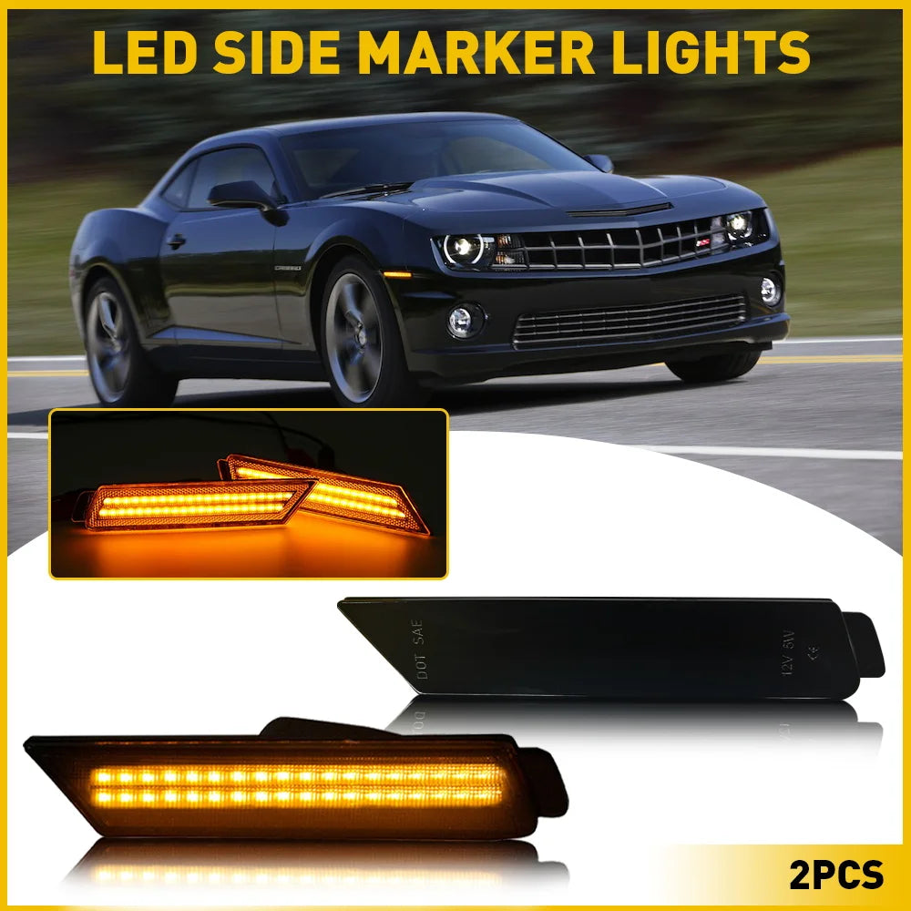 Front / Rear LED Bumper Side Marker Turn Signal Lights Fender Flare Light For Chevrolet Camaro 2010 2011 2012 2013 2014 2015